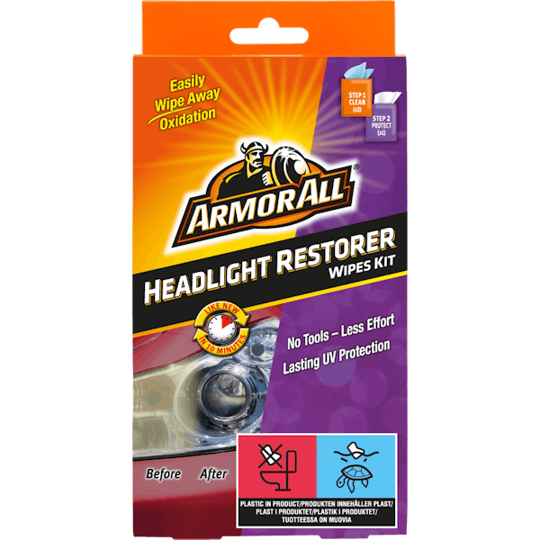 Armor All Car Headlight Headlamp Restorer Restoration & Sealant Wipes Kit