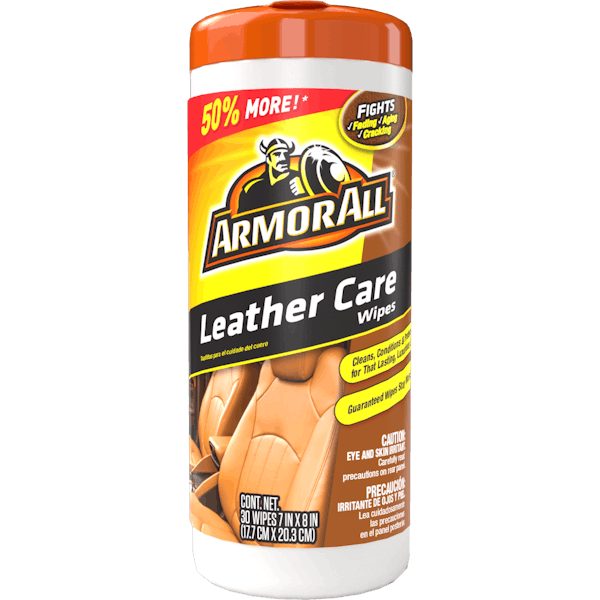 Armor All Car Cleaning Wipes and Leather Wipes, Use on Car Interior, Truck  Interior and Motorcycle Interior, 30 Count Each, 2 Pack