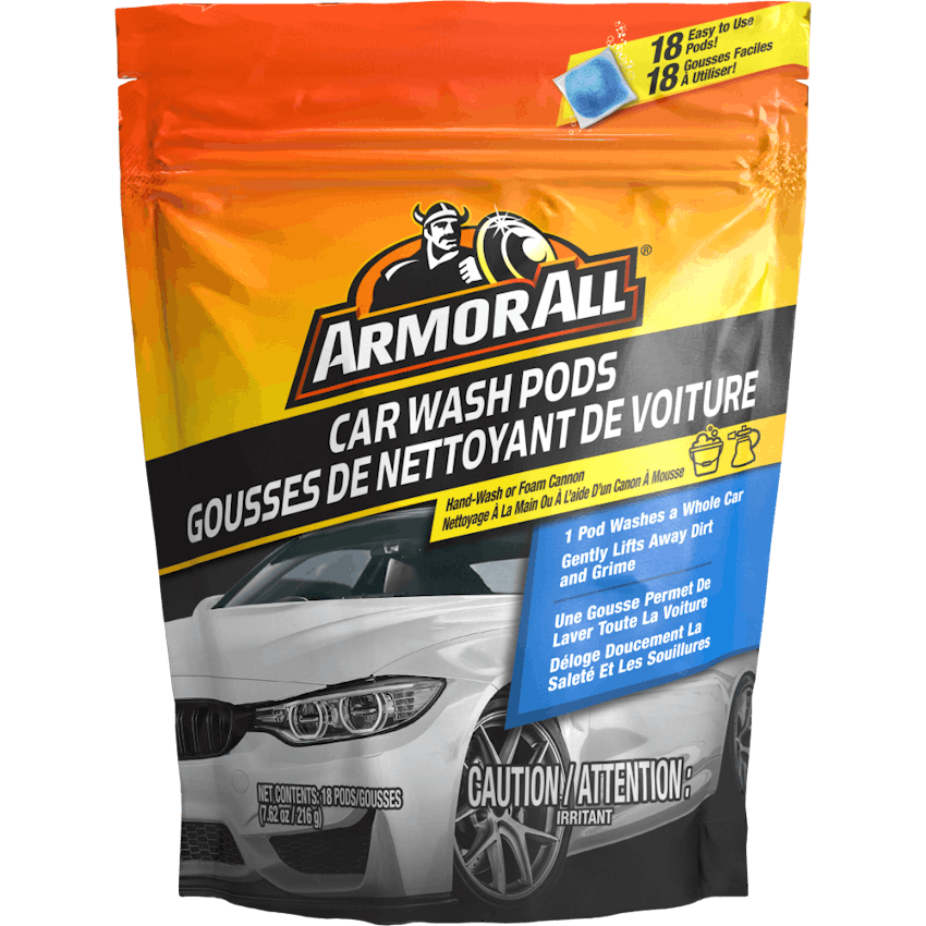  Armor All Car Wash and Car Cleaner Kit by Armor All, Includes  Glass Wipes, Car Wash & Wax Concentrate, Protectant Spray and Tire Foam :  Automotive